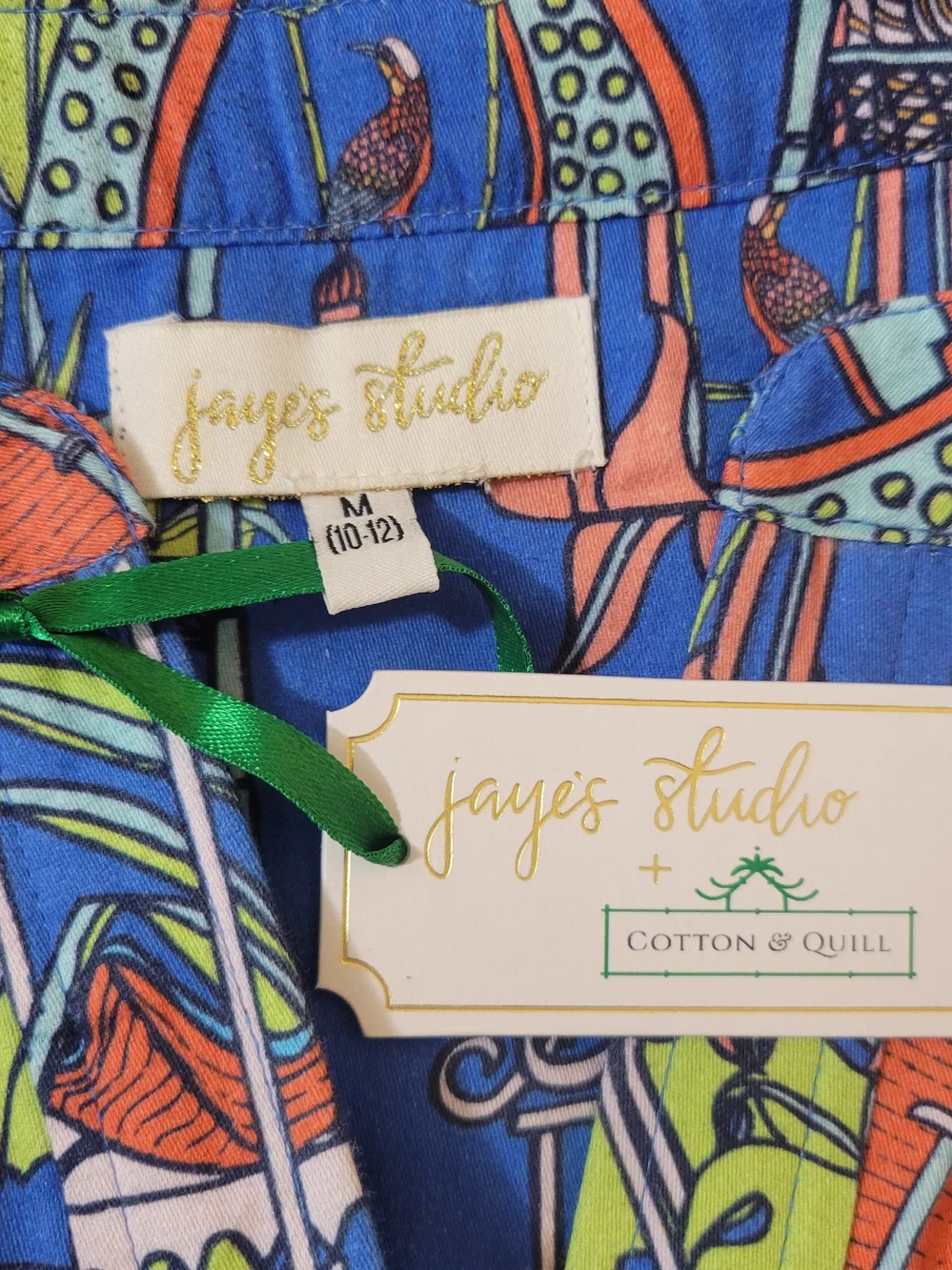 Jayne's Studio (Women's M) 100% Cotton Menagerie Luxe Sateen Full Pajama Shirt - Picture 8 of 10